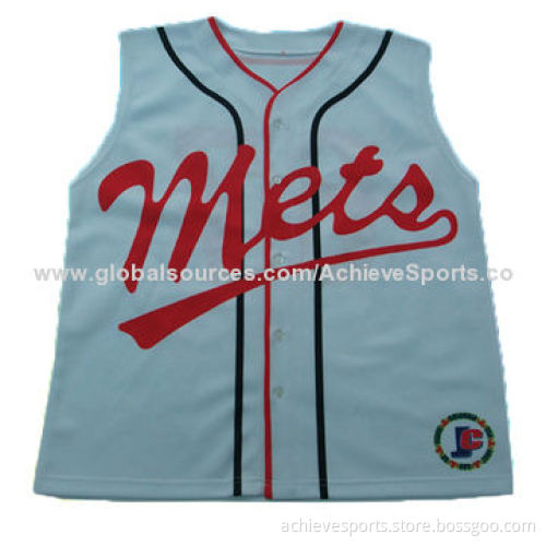 Customized Sublimation Baseball Vest with Quick Dry Material, Silkscreen Printing
